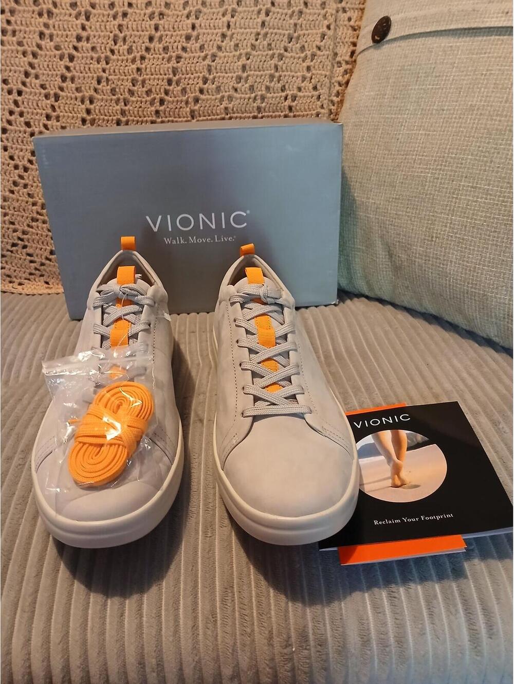 Vionic Women's Casual Sneakers with Orange Accents - Picture 2 of 5